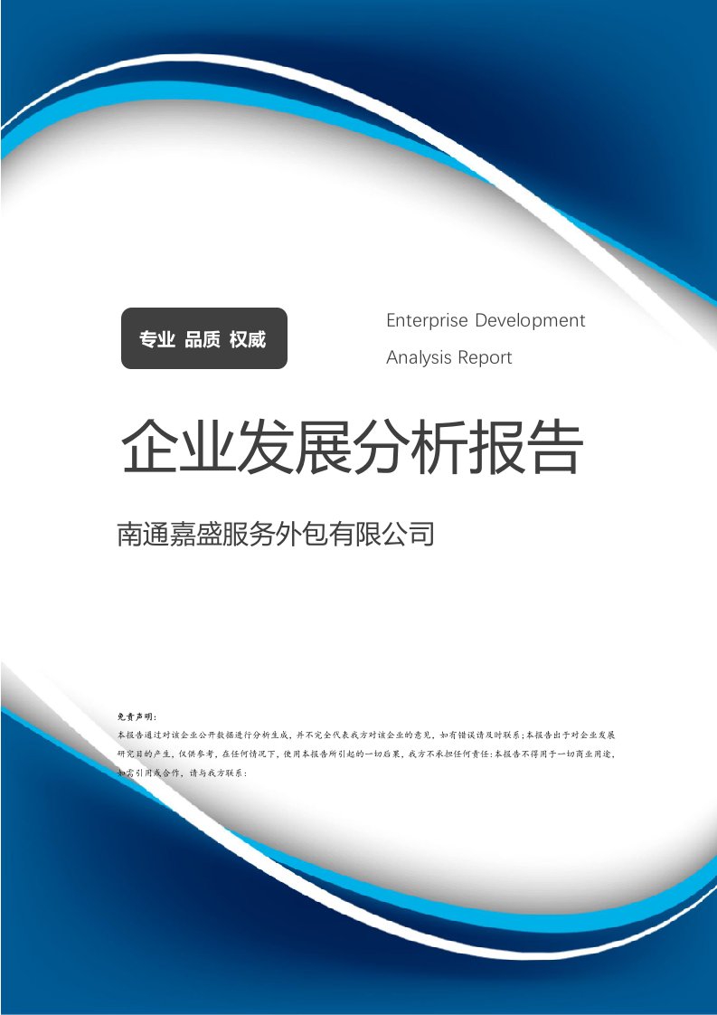 南通嘉盛服务外包企业发展分析报告